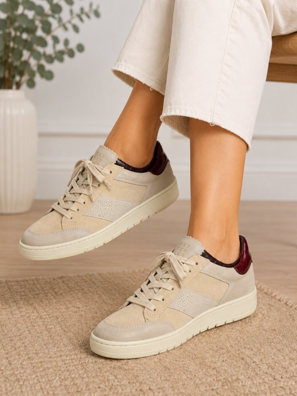 Miz Mooz Elaina Women's Linen Suede Leather Lace-Up Low Top Sneakers US 11 B NIB